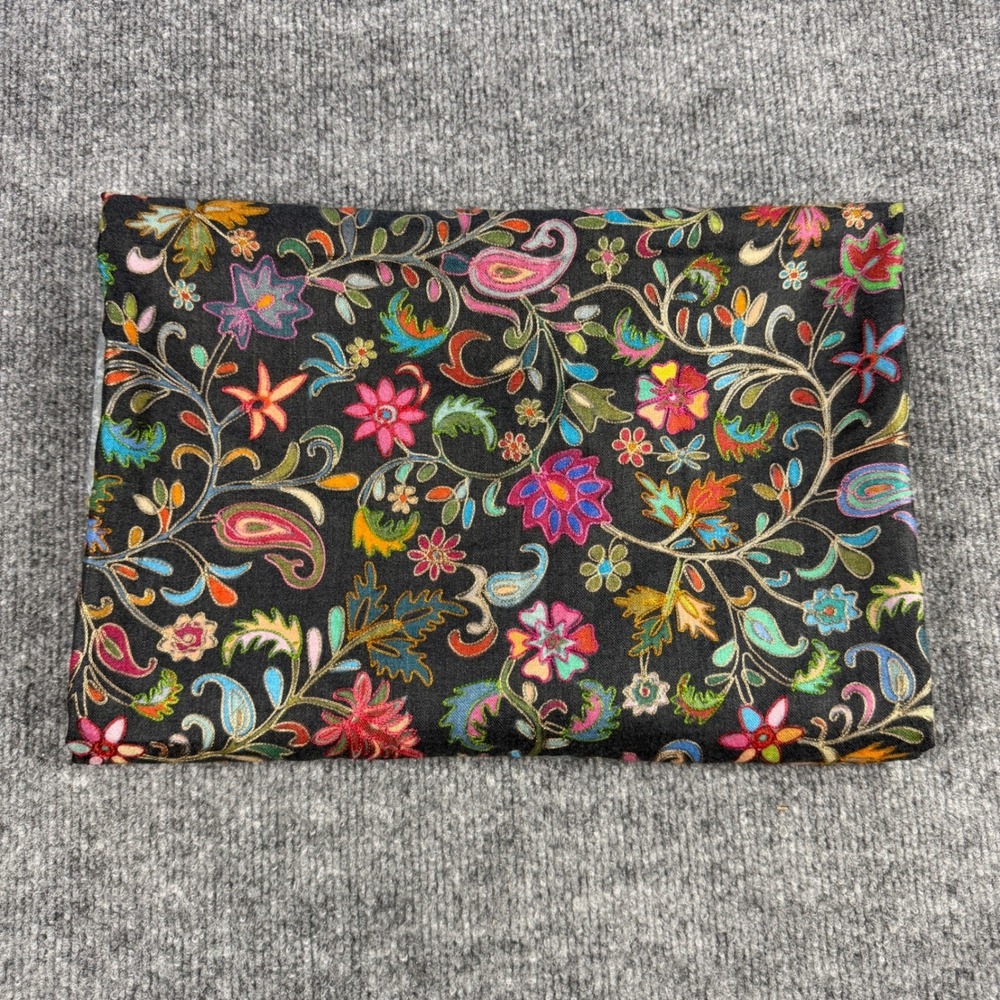 Pashmina Kashmiri Aari Hand Embroidered Kalamkari Fine Wool Shawl Stole 80"x30" - Picture 9 of 11